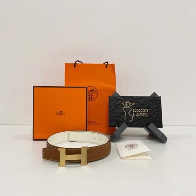 에르메스 콘스탄스 브라운 벨트 골드 32mm