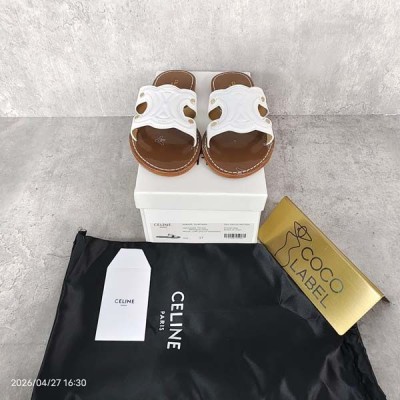셀린느 트리옹프 뮬 화이트