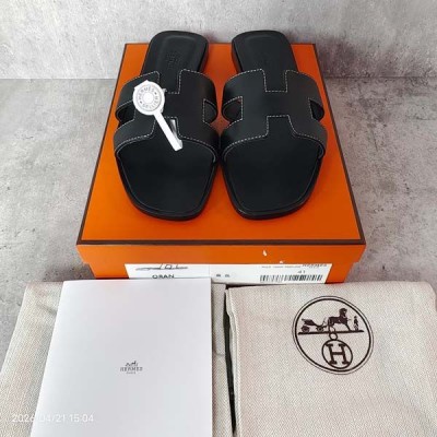에르메스 오란 샌들 스티치 블랙