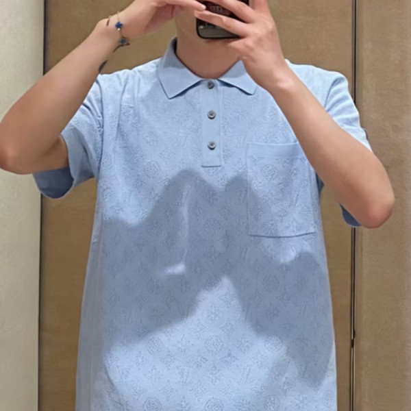 남녀공용 루이비통 모노그램 포인텔 쇼트 슬리브드 폴로 셔츠 (2color)