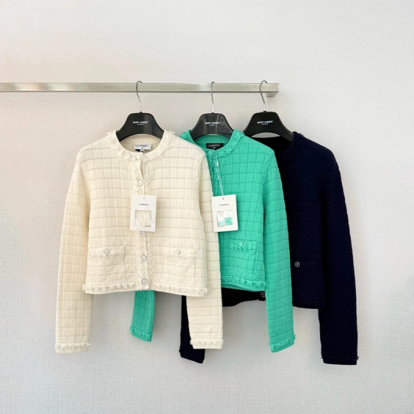 샤넬 아이스 큐브 패턴 울 가디건 (3color)