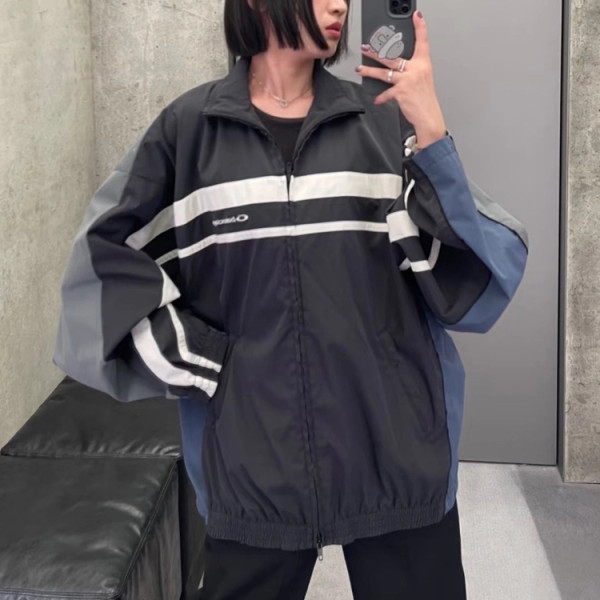발렌시아가 컬러 블록 레터 자수 윈드브레이커 재킷 (2color)